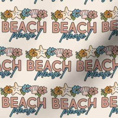 Bigger Beach Please! Summer Seashells and Flowers Sandy Ivory