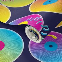(XL) 80s Disco Party vibrant vinyl records musical notes jumbo 24 inch