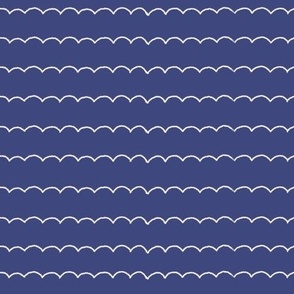 Playful Hand drawn Wavy Lines Waves Navy Blue