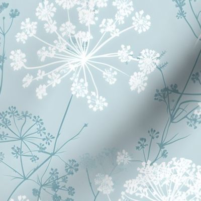 Wildflower Queen Anne’s Lace Whimsy – Misty Blue - New