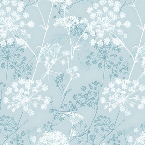 Wildflower Queen Anne’s Lace Whimsy – Misty Blue - New
