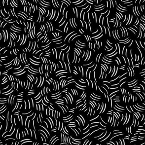 Modern Minimalism Squiggly Stitches Blender // White on Black