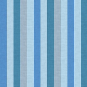retro vintage striped denim-stripes in blue hues,  dark green, on soft linen texture 