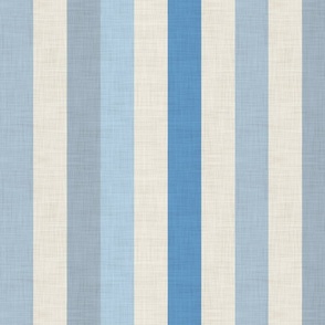 retro vintage striped denim blue hues-stripes in jeans blue light blue, grey, on soft linen texture
