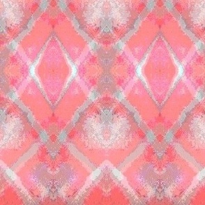 Watercolor Abstract Plaid in Pink Diagonal