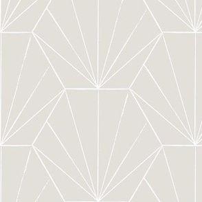 hexagons with hand Drawn fine lines-abstract Scandinavian geometric, in in neutral stone grey and white lines