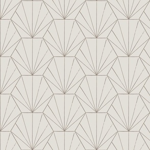 hexagons with hand Drawn fine lines-abstract Scandinavian geometric, in in neutral stone grey and brown lines
