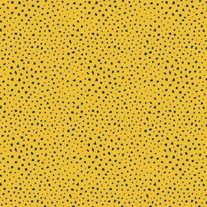 Little messy spots and speckles panther animal skin abstract minimal dots monochrome marine blue spots on yellow 