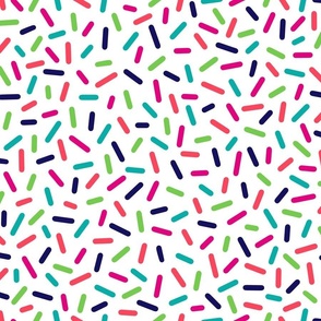 M – Rainbow Sprinkle Confetti – Multicolor White Party Cake and Icecream