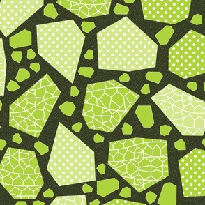 (L)Geometric Textured Fragments, Bright Green, Large Scale