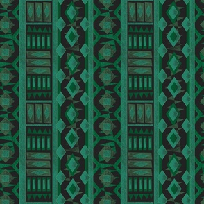 Ethnic ornament. Black, green, swamp pattern.