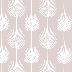 Frond Fusion Block-Print – White on Blush Pink  - New