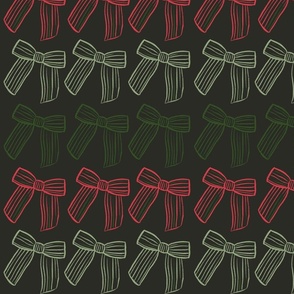 (M) Christmas Bows - soft black