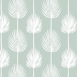 Frond Fusion Block-Print – White on Palladian blue  - New