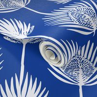 Frond Fusion Block-Print – White on Royal Blue  - New