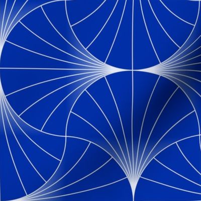 Yves Klein Blue Art Deco Wave Fan | Medium
