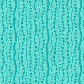 S - Aqua Party Streamers – Light Teal Striped Balloon Tails
