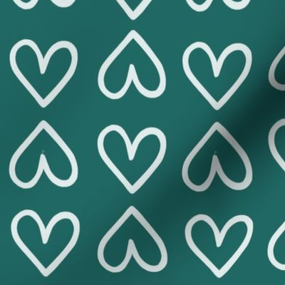 Teal hearts