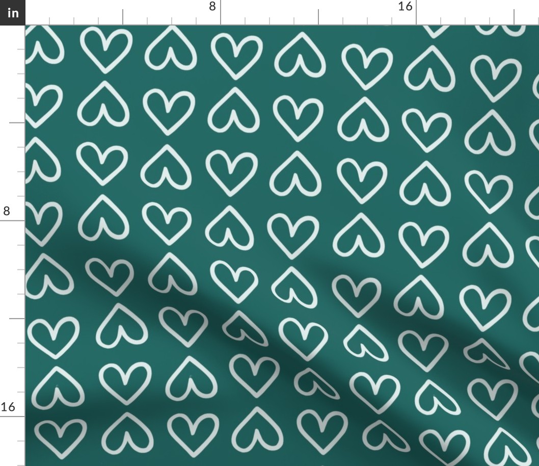 Teal hearts