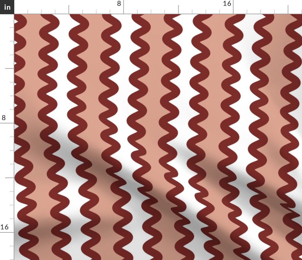 Bacon Color Squiggle Stripes