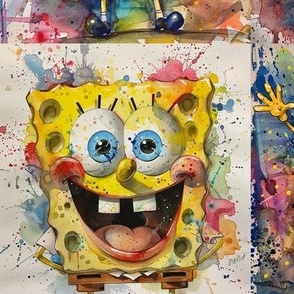 SpongeBob Splash: Fun Watercolor Fabric