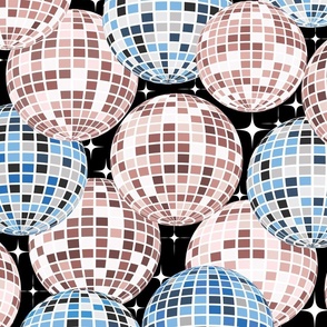 Disco Balls Dance Floor - Rose Gold & Blue 