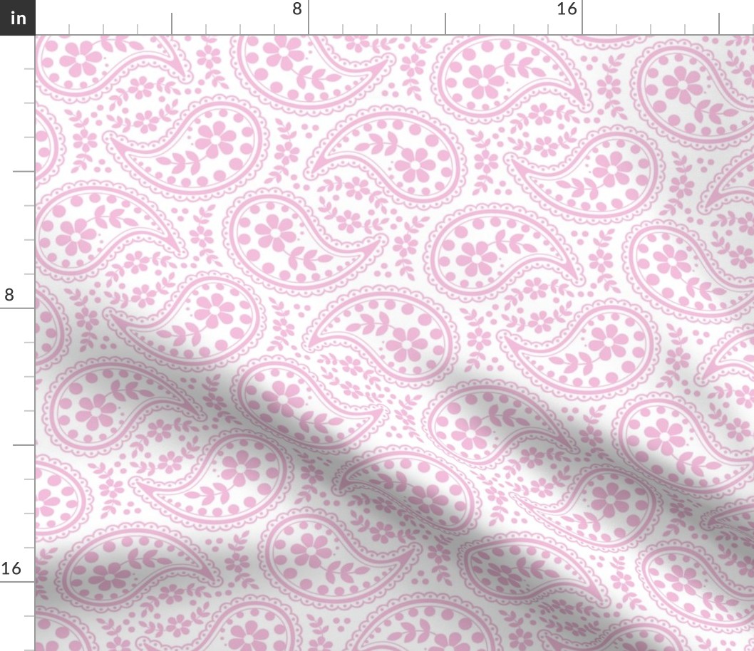 (LG) Paisley Pink and White