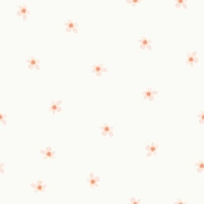 Small | Little Pink Flowers on Cream White Blender