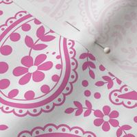 (LG) Paisley Hot Pink and White