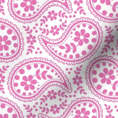 (LG) Paisley Hot Pink and White