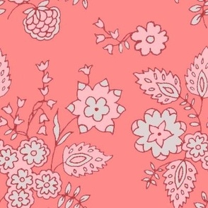 Watercolor coordinate  Floral in pink