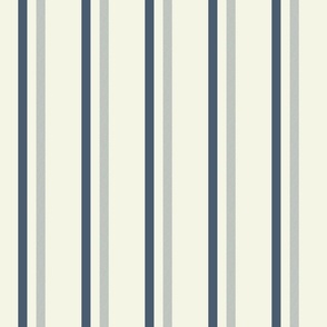 Solid and Two Tone Vertical Stripes with Benjamin Moore Paint Colors: Van Deusen Blue and Alpine White - Medium