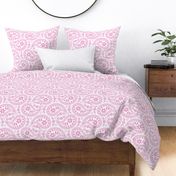 (XL) Paisley Violet Kiss Pink and White
