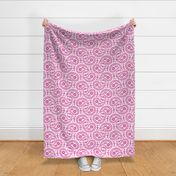 (XL) Paisley Shocking Pink and White