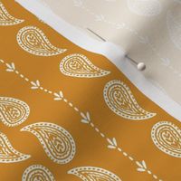 Western Paisley Bandana Stripe in Mustard Yellow