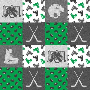 Hockey Goalie Patchwork - Hockey Skates Sports Wholecloth - green - LAD24