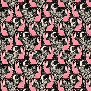 Jackalope - 2.5" small - black, pink, and cream 