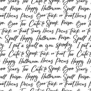 Halloween Lettering-Trick or Treat, Happy Halloween, Too cute to Spook on white