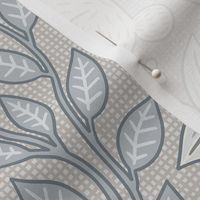 Rabbits and Lilies (18") - light warm grey