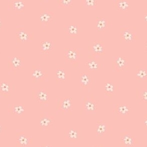 Micro | Cute Little Light Pink Flowers on Pink Background