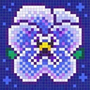 Celestial Pansy Pixel Art 