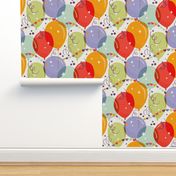 Regular Scale // Party Balloons // Bright Colors // Red Orange Green Purple