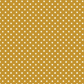 Medium - Handdrawn Dots - rainbow quilting collection - white on Mustard (light brown yellow) - Petal Signature Cotton Solids coordinate