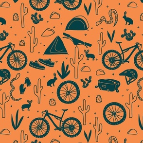 desert mountain biking collection desert mountain biking pattern in bright orange