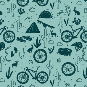 desert mountain biking collection desert mountain biking pattern in cyan blue