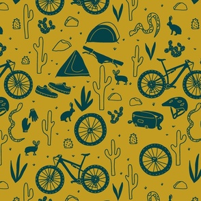 desert mountain biking collection desert mountain biking pattern in mustard green