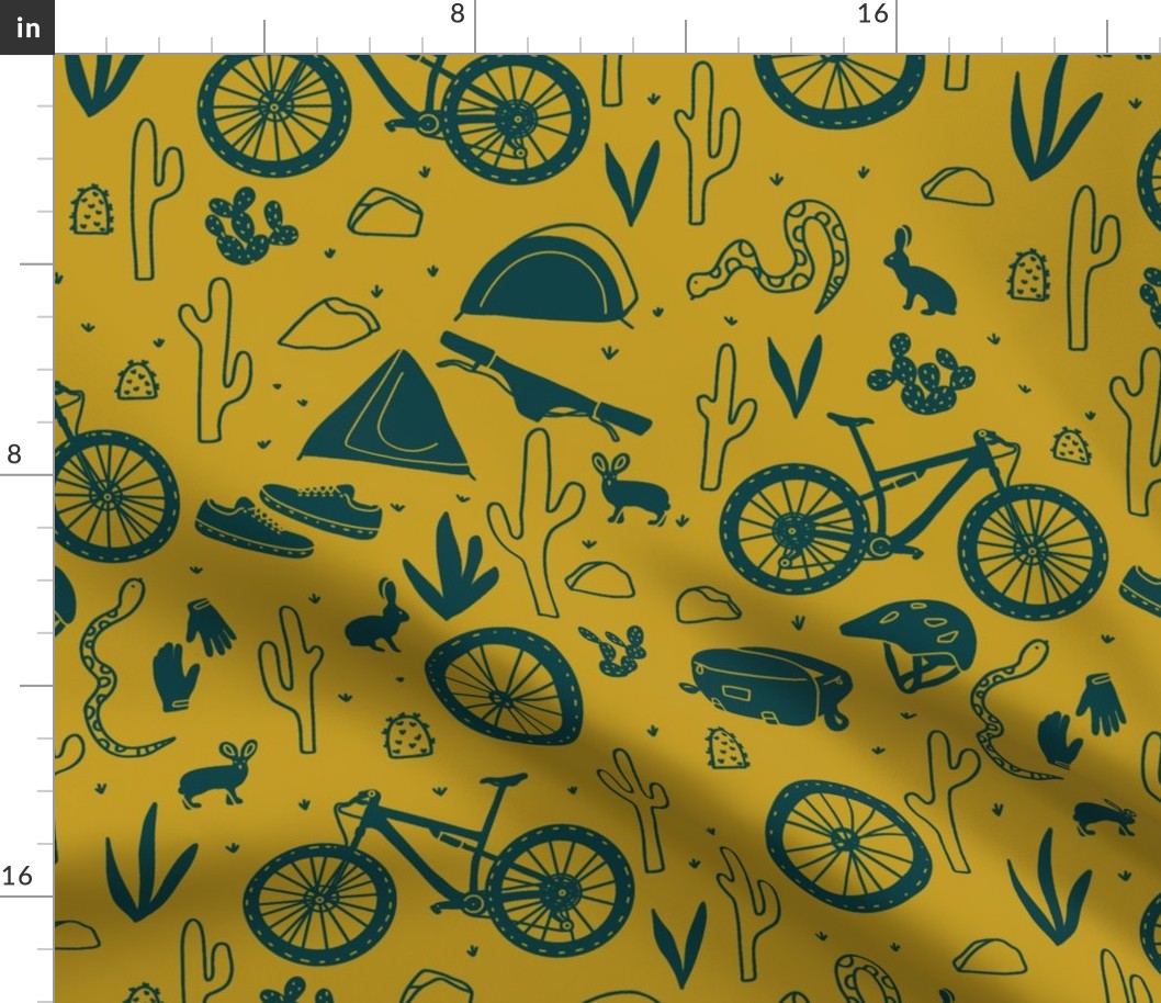desert mountain biking collection desert mountain biking pattern in mustard green