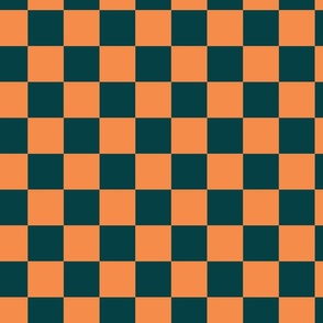desert mountain biking collection desert checkerboard in bright orange and dark teal