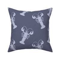 Maine Lobster-Nautical Blue-Gray Monochrome