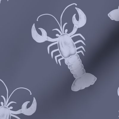 Maine Lobster-Nautical Blue-Gray Monochrome